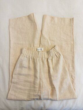 Ronny Kobo Tabio Linen-Cotton Pants Wide Legs In Sand XS